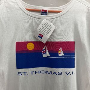 VTG NOS NWT 80s ST THOMAS VIRGIN ISLAND SAILBOAT SUNSET SOFT  Shirt Large L